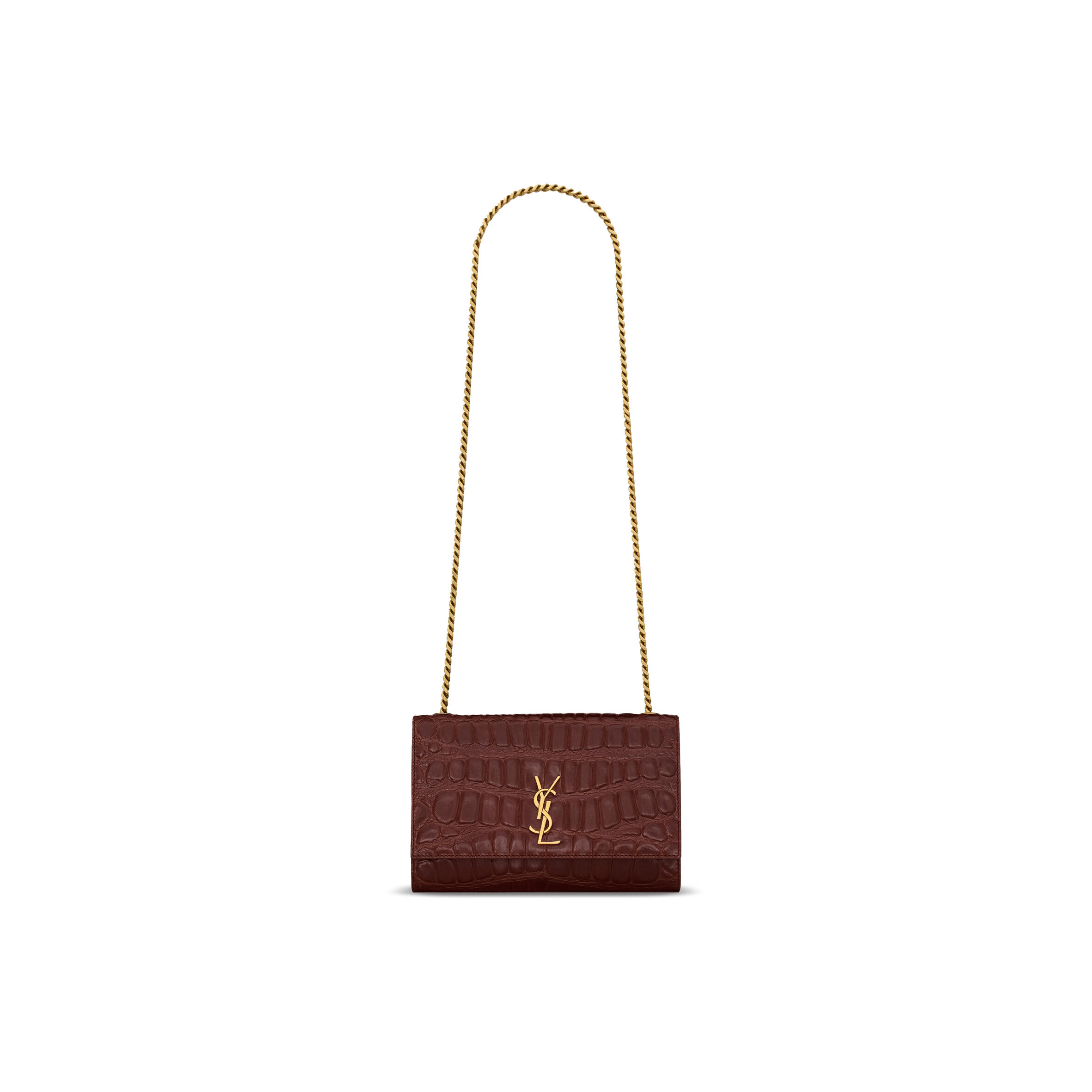YSL NEW KATE SMALL IN CROCODILE EMBOSSED LEATHER 851504 (20*13*5cm)